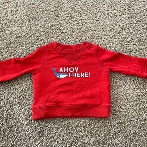 Janie And Jack Infant Red Pullover Sweater Ahoy Size 6 To 12 Months